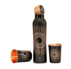 Copper <b>Water</b> <b>Bottle</b> Most Drinkware accessories for Ayurvedic Health Benefits Copper Enamel Printed <b>Bottle</b> - Product Image 5