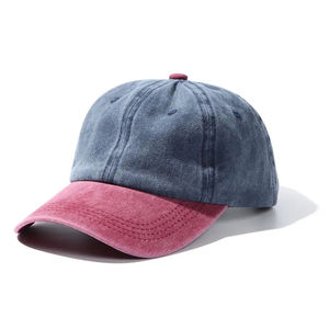 Venta caliente gorras de béisbol de mezclilla de sarga impermeable de 5 paneles personalizadas para hombres/mujeres borde curvo impreso patrón parche de silicona Logo - Product Image 1