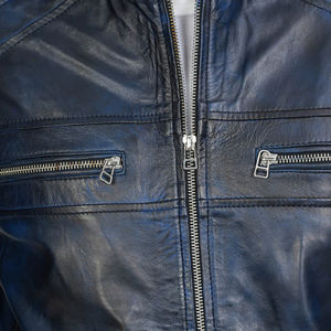 2024 nouveau Design veste en cuir pour hommes de haute qualité en peau de mouton col montant Logo personnalisable prix - Product Image 6