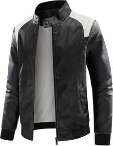 แจ็กเก็ตบอมเบอร์หนังเทียมสำหรับผู้ชาย, แจ็คเก็ตบอมเบอร์คอปกตั้งลำลองผ้าแคนวาสสำหรับไฮสตรีท - Product Image 5