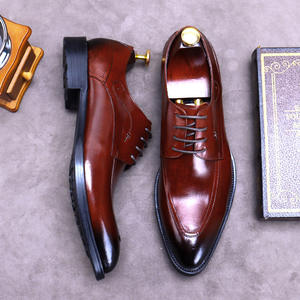 Chaussures Richelieu vintage en cuir ciré pour hommes, style brogue intégral à bout ailé, marron vieilli, pour tenue formelle ou décontractée - Product Image 4