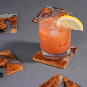 Sous-verres en bois et résine époxy haut de gamme à la demande pour la maison et le bureau Sous-verres en pierre au prix de gros 2025 - Product Image 4