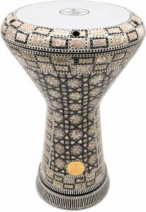 Gawharet El Fan 17.5" con incrustaciones de nácar, Bloque de estrella geométrica, Darbuka, Doumbek, Tambor, Dumbek, Tabla, Percusión egipcia - Product Image 2