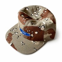 Casquette de baseball personnalisée camouflage désertique, 6 panneaux, en coton, style Dad Hat, visière incurvée, boucle métallique, pour marques streetwear et activités de plein air