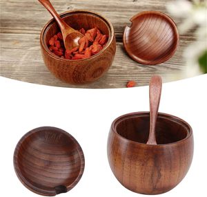 Caja Masala de madera de buena calidad con cuenco de acero Caja de almacenamiento de especias de calidad superior hecha a mano de madera - Product Image 3