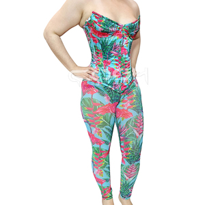 Conjunto Deportivo y Urbano con Estampado Floral de Moda 2026, Corsé de Alta Compresión con Control de Abdomen y Leggings - Product Image 4