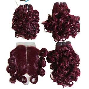 Paquete de Cabello Humano Rizado <span class=keywords><strong>Corto</strong></span> No Remy de <span class=keywords><strong>Precio</strong></span> Mayorista de Proveedor de Fábrica, <span class=keywords><strong>Extensiones</strong></span> de Cabello Real con Cierre para Mujer - Product Image 1