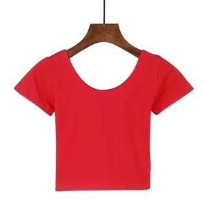 Camisa corta de algodón liso personalizada de alta calidad para mujer 100% ropa informal de moda de verano transpirable ecológica - Product Image 6