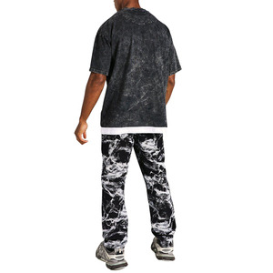 Fabricant et fournisseur OEM T-shirt délavé à l'acide pas cher Streetwear T-shirts ajustés délavés à l'acide de style Hip Hop pour hommes - Product Image 4