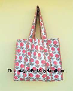 กระเป๋าผ้าบุสองชั้นสไตล์อินเดียสำหรับช้อปปิ้งในฤดูร้อนกระเป๋าถือทำจากผ้าฝ้าย - Product Image 6