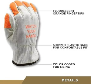 Guantes de conductor de alto rendimiento con guantes de trabajo industriales de cuero de grano de cabra para seguridad de protección de manos - Product Image 3