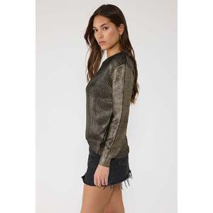 Cárdigan de Punto con Detalles Metálicos para Mujer, Transpirable, Corte Holgado, Suéter de Invierno, Cuello de Lazo Moderno, Estilo Casual - Product Image 4