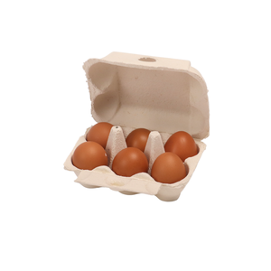 Boîte à œufs 6 cellules fabriquée par pâte à papier biodégradable Prix bon marché Boîte à œufs Plateau à œufs fabriqué par le fabricant du Viet Nam - Product Image 2