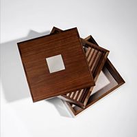 Boîte-cadeau de chocolat en bois à 3 couches personnalisée pour le Ramadan Eid Mubarak Dates Emballage de fruits secs pour des occasions spéciales