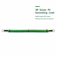 Câble de mise à la terre pour panneau solaire photovoltaïque 3M 6mm en cuivre pur BVR jaune-vert avec borne annulaire M6