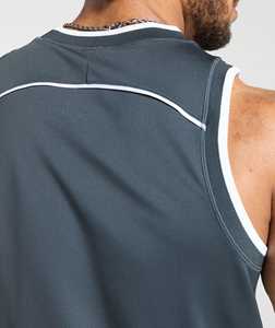 เสื้อกล้ามออกกำลังกายผู้ชาย ทรงรัดรูป ผ้าริบ ไร้แขน เหมาะสำหรับวิ่งและฝึกซ้อม ไซส์ผู้ใหญ่ ผลิตจากโพลีเอสเตอร์ 100% แห้งเร็ว ระบายอากาศได้ดี - Product Image 4