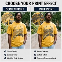 T-shirt pour homme à motif personnalisé, manches courtes, col rond, coupe classique, jaune imprimé, tee-shirt décontracté, streetwear