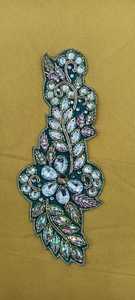 Apparel and Accessories Decorative Flower Rhinestone <b>Beaded</b> Applique <b>Trim</b> for Dress Available for Sale - Product Image 5