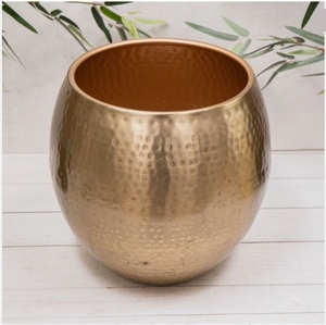 Gold Cast Custom Color Aluminum Alloy Durable Modern Flower <b>Pots</b> Planter Customization Handmade Garden Center Tabletop - Product Image 2