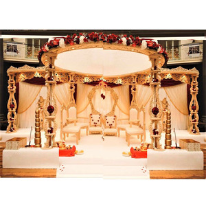 Mandap de Madera para Bodas del Sur de la India, Decoración de Mandap de Madera Tallada a Mano, Mandap de Madera para Bodas Hindúes, Mandap de Madera para Bodas en Texas - Product Image 1