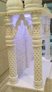 ชิ้นส่วนวัดหินอ่อนสีขาวหรูหราและอุปกรณ์เสริมงานฝีมือแบบหินขัดเงา - Product Image 6