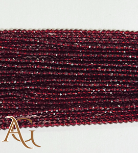 Perles rondes facettées en cristal de couleur rouge vin, perles rondes en cristal de quartz pour la fabrication de bijoux en Chine, 2 mm, 3 mm, 4 mm, 6 mm - Product Image 1