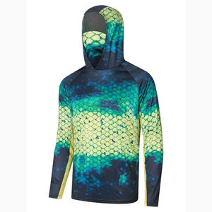 Camisas de pesca personalizadas de alto rendimiento de manga larga con capucha UPF50 protección UV transpirable secado rápido sublimación ropa deportiva - Product Image 1