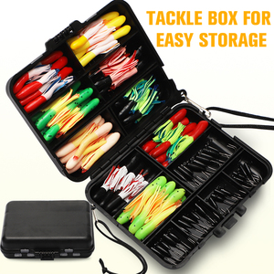Lot de 120 leurres souples pour la pêche, haute qualité, leurres tubulaires, hameçons jig head, kit de leurres pour crappie, truite, brochet, poisson-chat, eau douce - Product Image 3