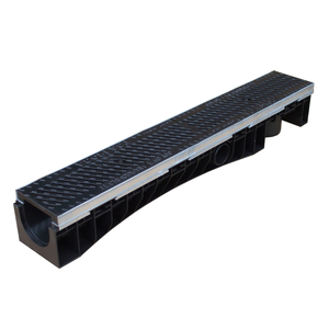 รางระบายน้ำ Technodrain Italian EVOMAX 100 HDPE รุ่น Modern Industrial C250 ขนาด 6 มม. พร้อมตะแกรงเหล็กดัดสีดำ มาตรฐาน CE EN1433 - Product Image 1