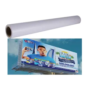 Rolls Pvc Flex Banner Coated Roll untuk Tampilan Iklan Hitam Kembali 1000D * 1000D 9*9 510gsm