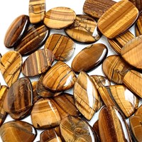 Pierre précieuse naturelle œil de tigre, cabochon, formes variées, polie, pour la fabrication de bijoux, pierre minérale brune, effet œil de chat, pierre précieuse en vrac