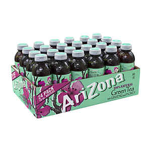 Thé vert au ginseng et au miel AriZona - Bidon de 128 fl oz et 24 bouteilles de 16 fl oz - Origine américaine, sans conservateurs - Product Image 1