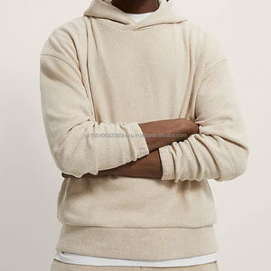 Sweat-shirt oversize en molleton uni de haute qualité 100% coton lourd, vêtements de rue d'hiver pour hommes, broderie respirante rapide - Product Image 5