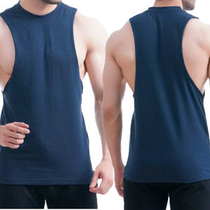 New Men's Gym Tank <b>Top</b> <b>Oversize</b> Armholes 100% Cotton Fitness <b>Vest</b> Breathable Casual Solid 160g Embroidery Mark's <b>Top</b> Running - Product Image 3