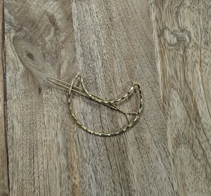 Pince à cheveux cercle de haute qualité pour femmes avec bâton amovible en laiton matériel cravate à cheveux accessoires de cheveux en métal - Product Image 6