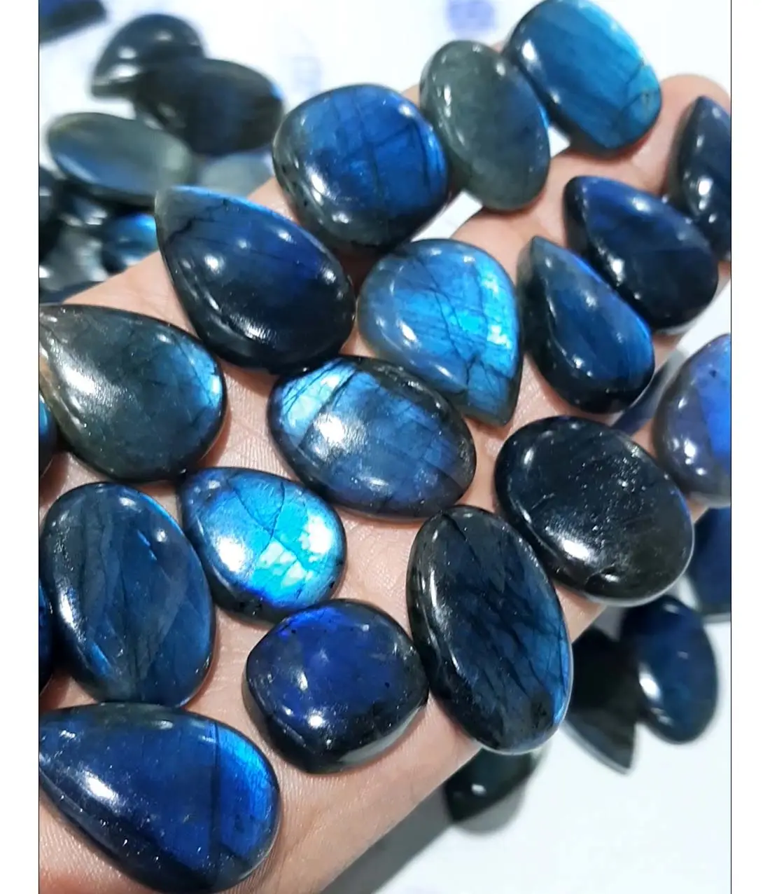 Doğal güzel mavi taşlar gösterişli labradorit Faceted taşlar Mix şekil ve boyut taş noel takı için