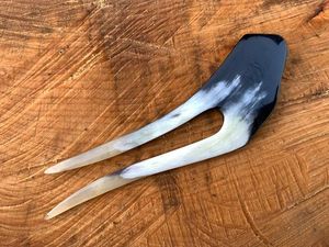 PLEASE HANDMADE POLISHED BUFFALO HORN HAIR ACCESSORIES Hair Fork Stick <b>Barrettes</b> <b>Clips</b> for Jewelry Matiss Hair Styling - Product Image 4