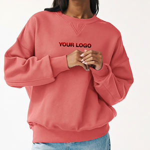 Sudadera Holgada Extra Grande de Felpa 100% Algodón Hecha a Medida OEM/ODM para Mujer, Cuello Redondo, Estilo Hip Hop, Sudadera con Capucha y Sudadera Informal - Product Image 1