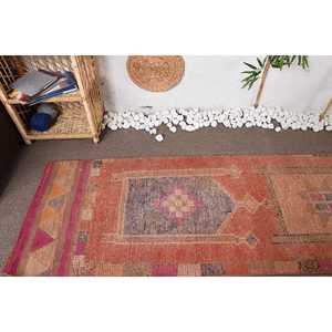 Alfombra Turca Herki de 2.4x11 pies (74x335 cm), Alfombra Vintage con Diseño Floral Marrón - Product Image 5