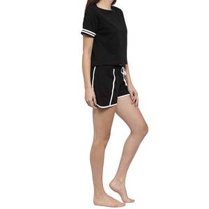 Camiseta de punto transpirable para hombre de verano, conjuntos cortos de diseño sólido con rayas laterales en contraste, pantalones cortos a juego de secado rápido - Product Image 2