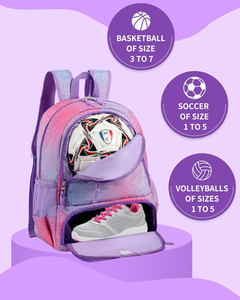 Bolsa de baloncesto unisex con forro de poliéster de gran capacidad, mochila de almacenamiento de fútbol de baloncesto con estampado de logotipo personalizado para deportes al aire libre - Product Image 4