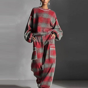 Ensemble deux pièces oversize pour femme, haut et pantalon amples, tenue décontractée, ensemble deux pièces oversize pour tous les jours - Product Image 3