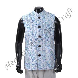 Veste matelassée en coton pour hommes Vestes matelassées faites à la main de style boho, manteau Cadeaux de vacances Veste plus étroite à boutons - Product Image 6