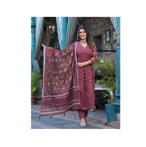 Ensemble de costumes afghans à fleurs bleu marine entièrement brodés pour femmes, vêtements de mariage et de fête de l'Inde - Product Image 1