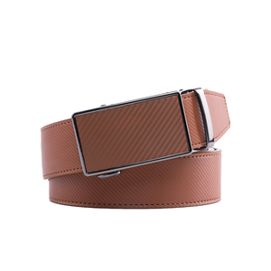 Cinturón de Cuero Genuino para Hombre, Sin Agujeros, Ajustable con Trinquete, Hebilla Automática de Aleación, Diseño Sólido - Product Image 2