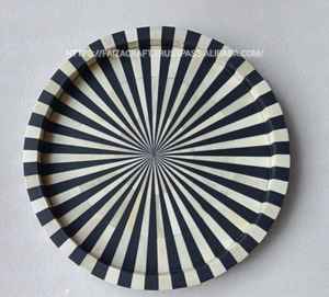 Plateau de cuisine classique fait à la main plateau incrusté d'os en résine écologique pour l'utilisation de cadeaux d'entreprise de restaurant d'hôtel - Product Image 3