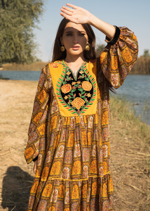 Elegante Vestido Largo Maxi para Mujer del Fabricante, Hermoso Estampado Floral, Estilo Boho, Largo hasta el Suelo, Verano, Trabajo, Casual, Abaya - Product Image 3