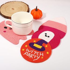 High Quality 36\" Glass <b>Beaded</b> Dining Table <b>Coaster</b> Hand <b>Beaded</b> Work with Custom Floral Design Low Price Christmas Mats & Pads - Product Image 2