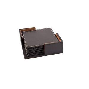 Posavasos de cuero de alta calidad, posavasos de cuero Real para beber, posavasos con forma redonda con soporte - Product Image 4