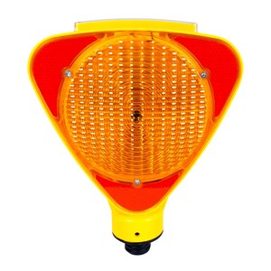 Ensemble de balises triangulaires solaires jaunes clignotantes pour la signalisation routière, en aluminium, plastique et PC, pour la sécurité routière - Product Image 5